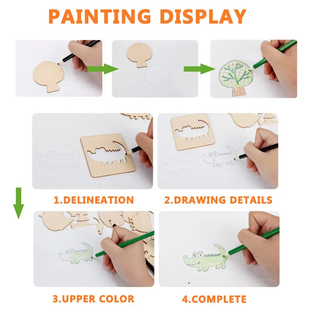 Wooden  toy DIY Painting Template