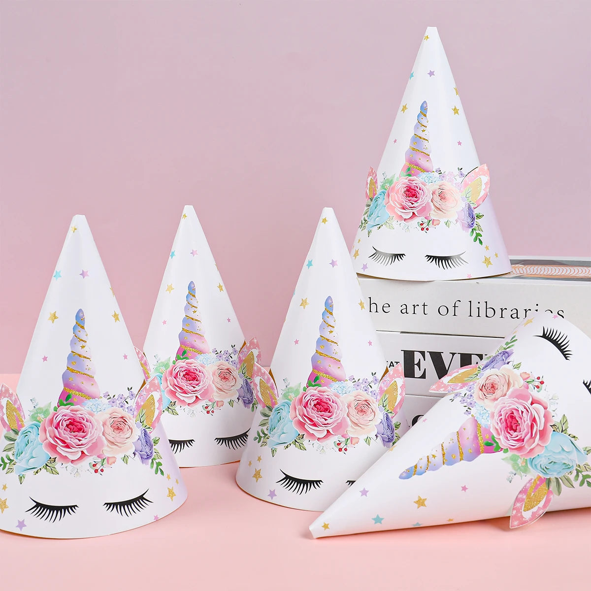 6pcs Unicorn Party Paper Caps