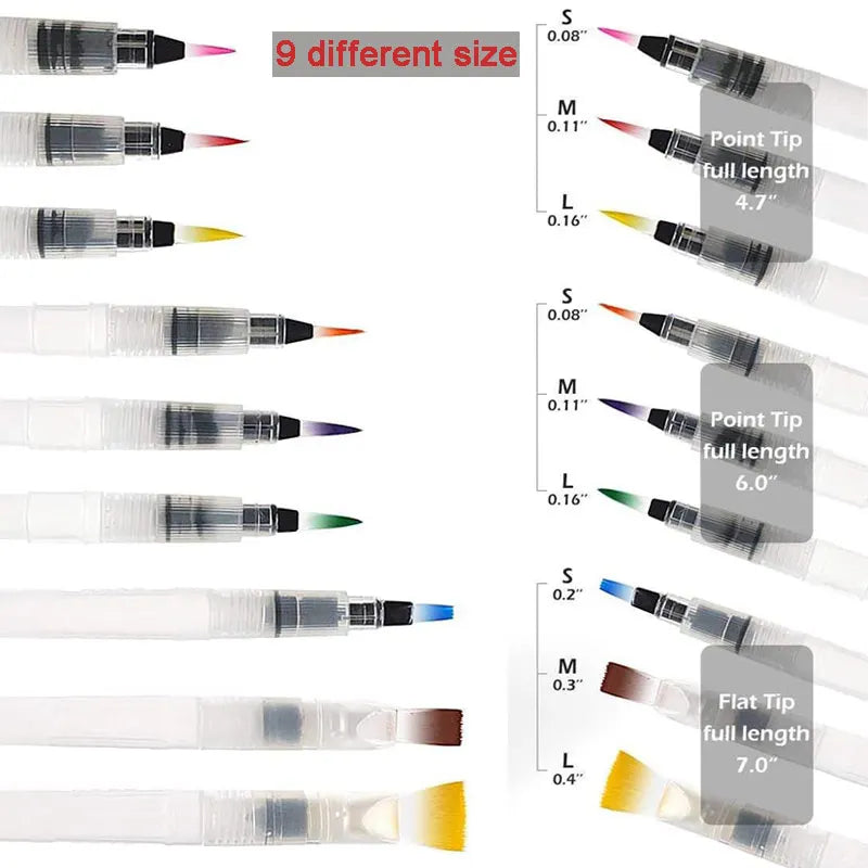 9pcs Watercolor Brush Set,