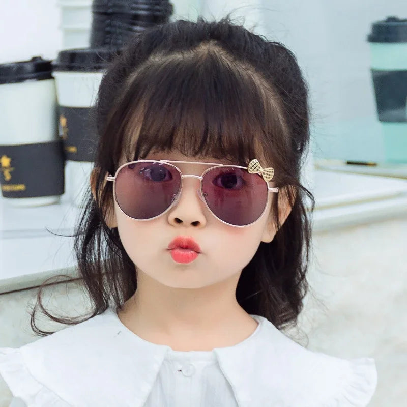 Classic Girls Bow Pilot Sunglasses