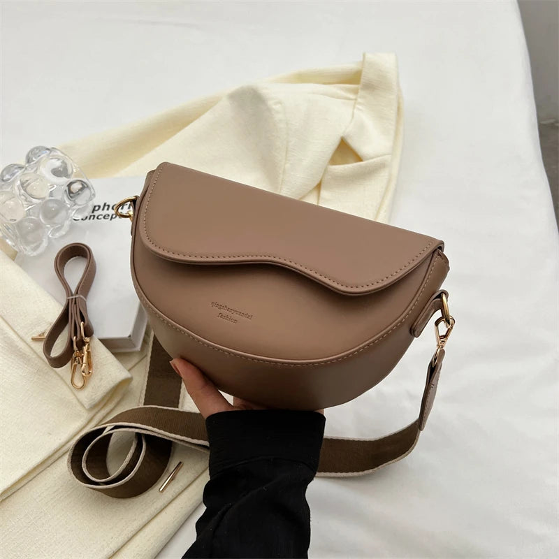 Small Leather Saddle Bag for Women