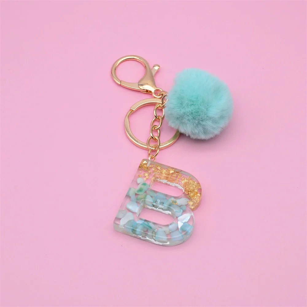 26 Resin Alphabet Keychain Charms