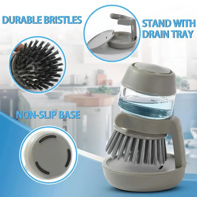 Dishwashing Brush with Soap Dispenser Household