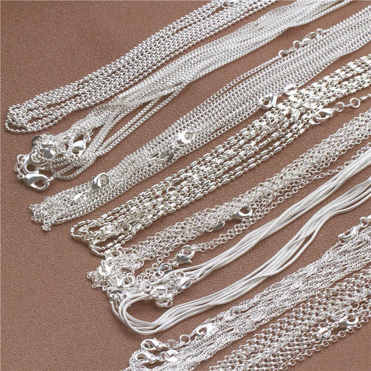 1pcs 925 Sterling Silver  Chain Necklace