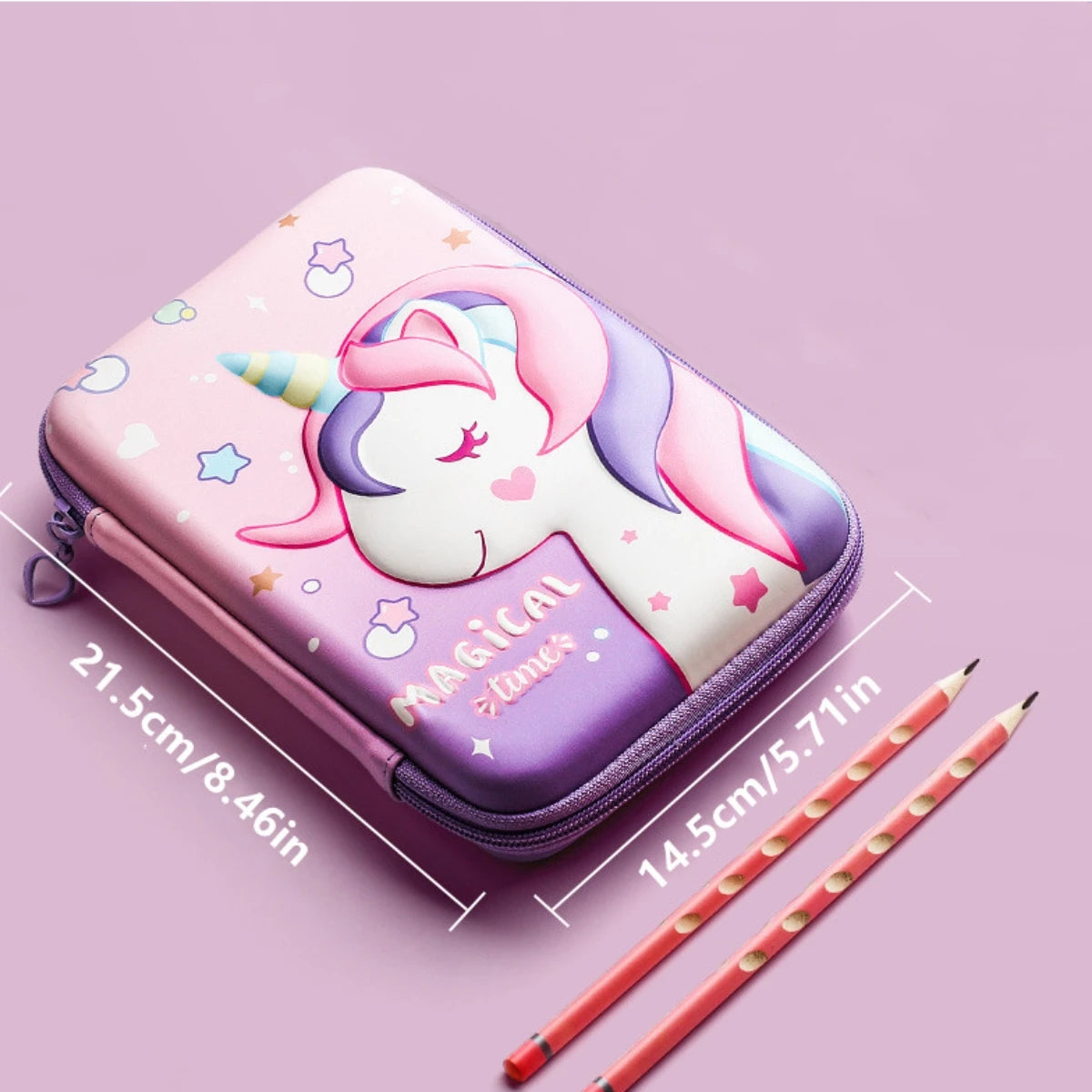 3D EVA unicorn cute pencil case