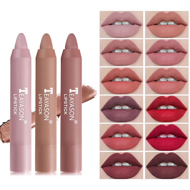 12 Colors Matte Lipstick Waterproof Velvet Nude Lipstick