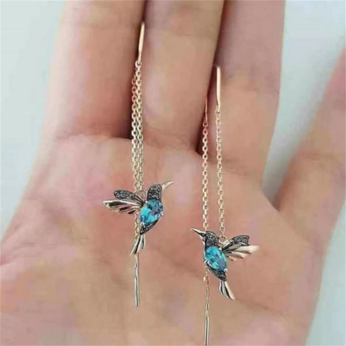 Trend Little Bird Drop Long Hanging Earrings