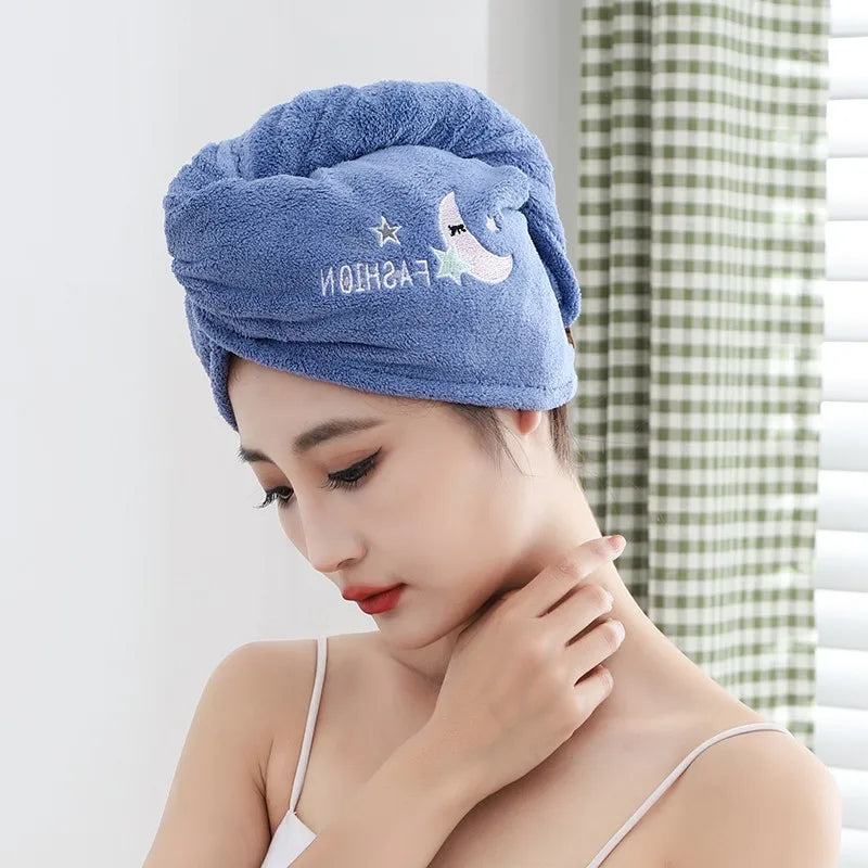 Women Soft Microfiber Towels Shower Cap