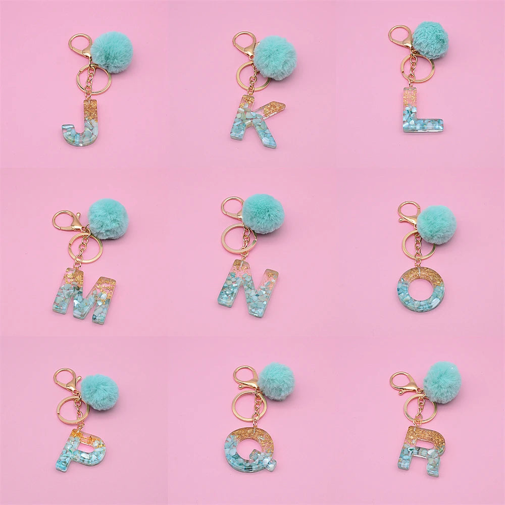 26 Resin Alphabet Keychain Charms