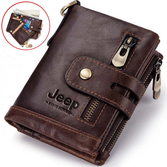 100% Genuine Leather Men Wallet Coin Purse Small Card Holder