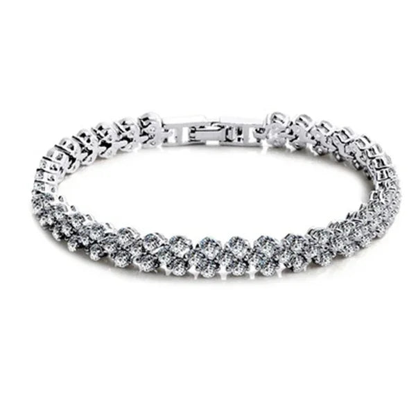 3 Color Women Fashion Zircon Heart Bracelet