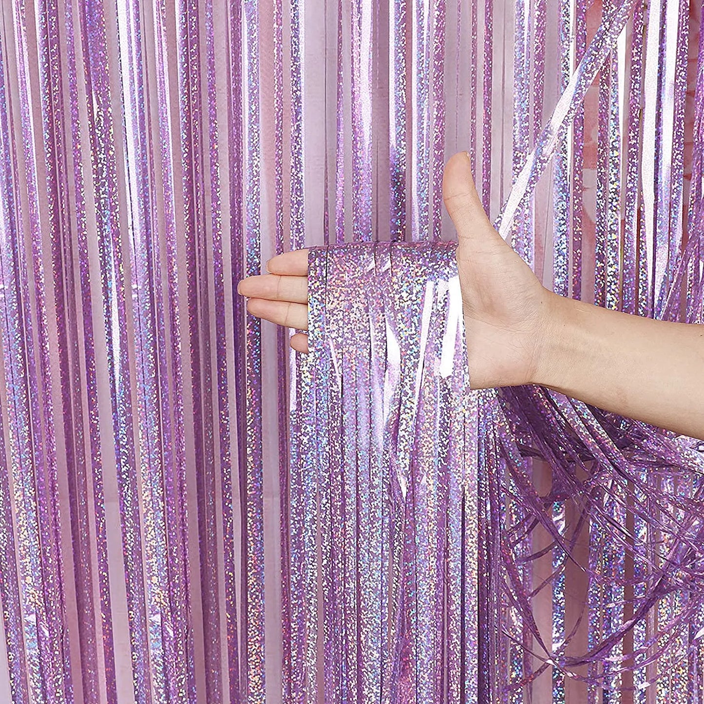 2 Meters Party Backdrop Curtains Glitter Gold Tinsel Fringe Foil Curtain