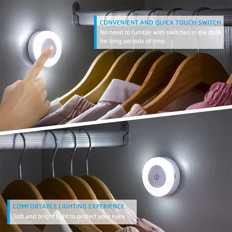 Mini LED Touch Sensor Night Lights USB Rechargeable