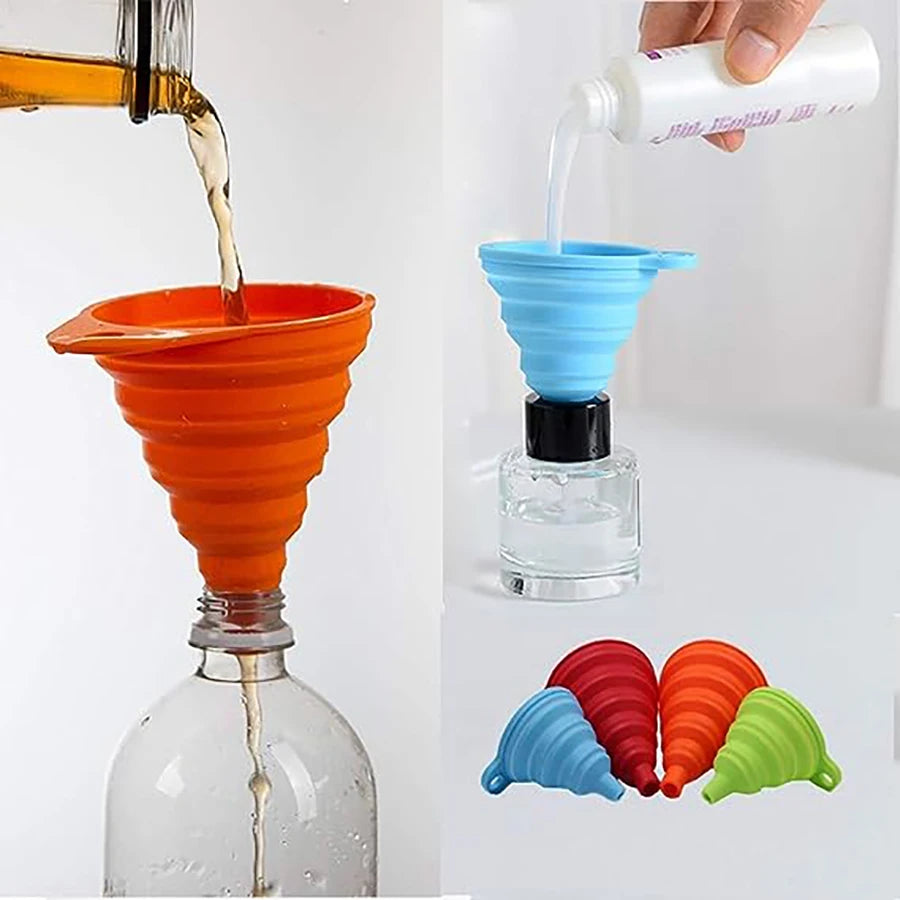 4 Piece Food Grade Silicone Funnel Set,