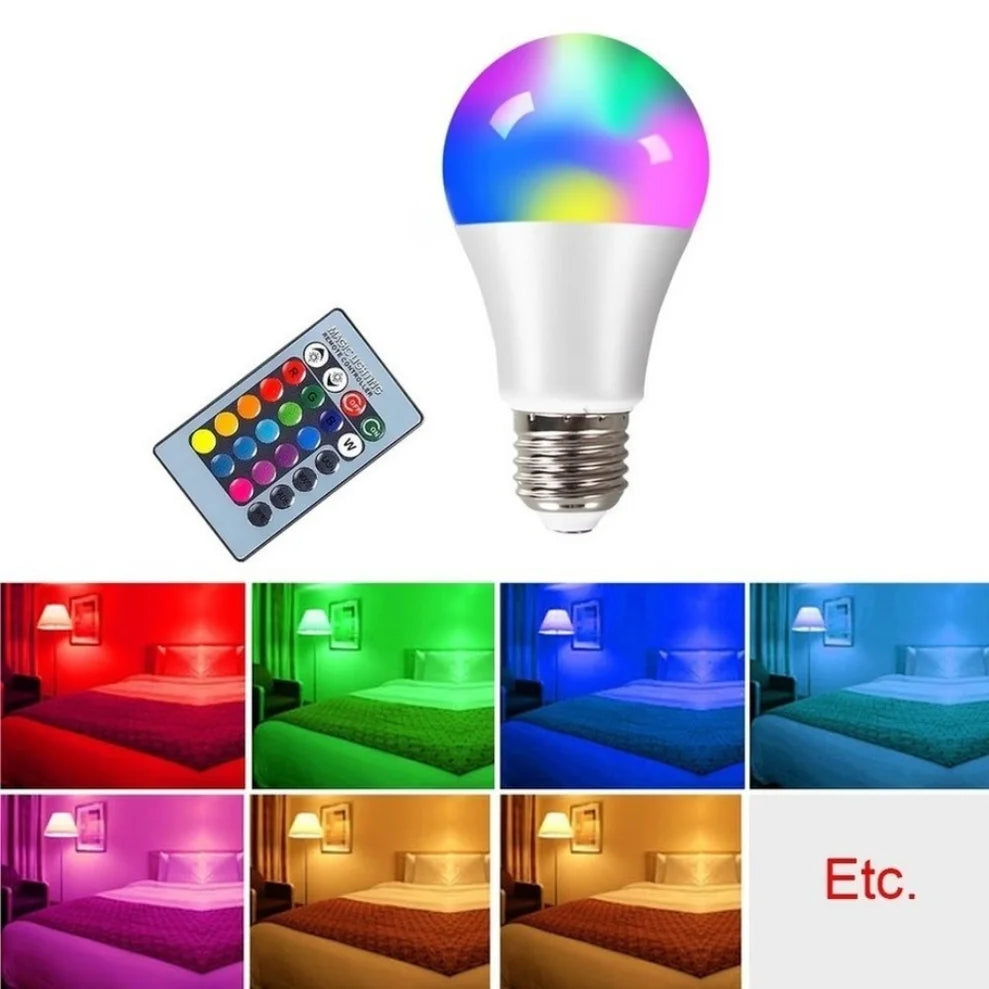 Led Lamp Colorful Changing Bulb  Decor Home