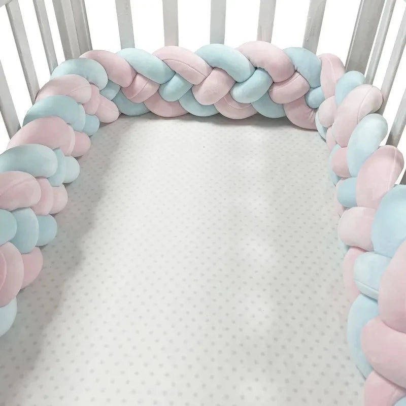 200CM Baby Bumper Bed Braid Knot Pillow Cushion