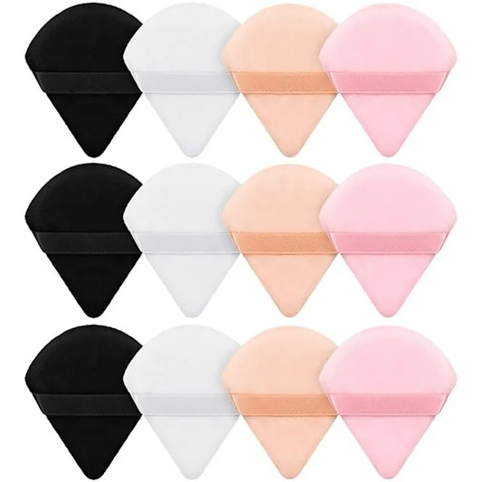 2/12Pcs Triangle Velvet Powder Puff