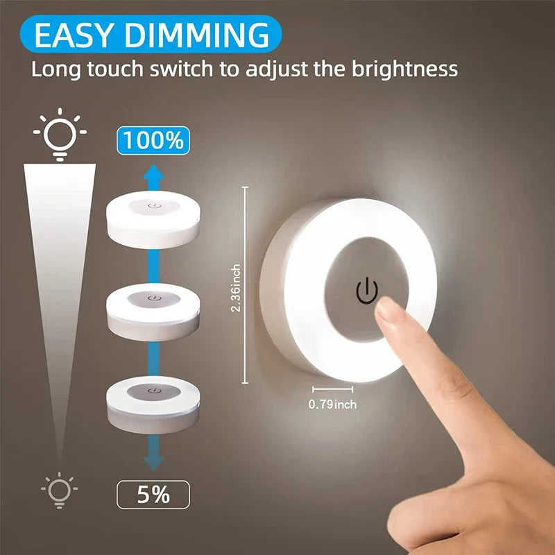 Mini LED Touch Sensor Night Lights USB Rechargeable