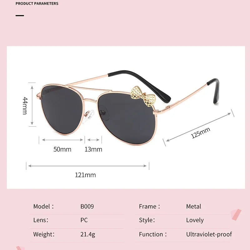 Classic Girls Bow Pilot Sunglasses