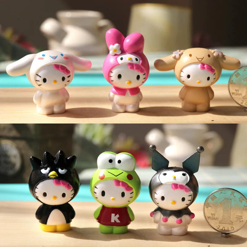 6pcs CUTE Anime Sanrio Hello Kitty Action Figure Toy