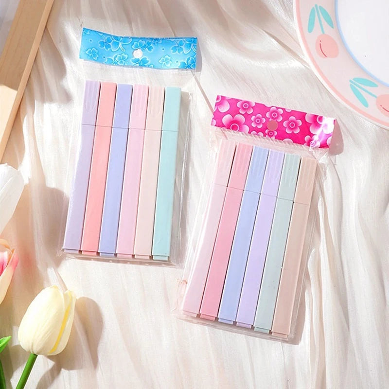 6pcs/set Pastel Color Highlighter