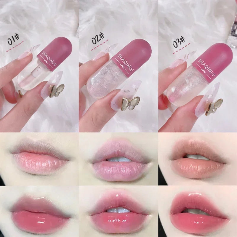 Transparent Glitter Lip Gloss Color Change