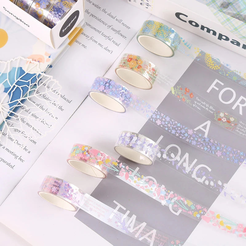 5Rolls Kawaii Transparent Sticker Tape