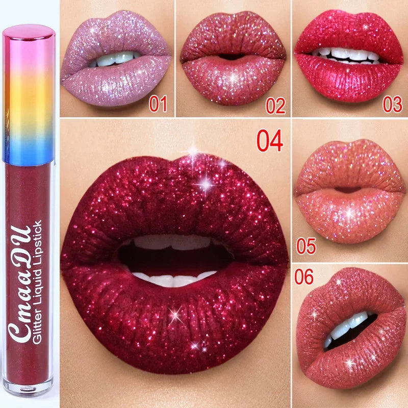 Diamond Glitter Lipstick Makeup 15 Colors Matte