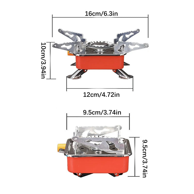 Portable Burner Camping Foldable Windproof Outdoor Gas Tank