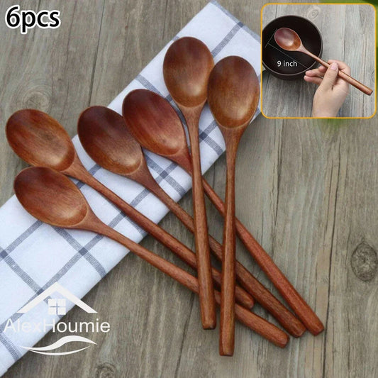 6 Piece Wooden Spoon Bamboo Kitchen