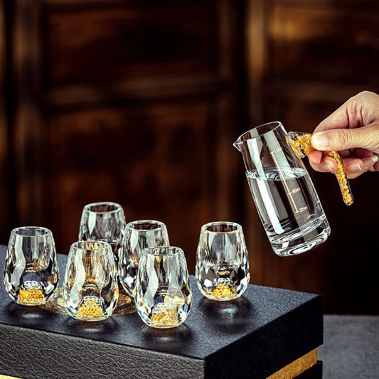 Six Glasses Gold Foil Cup Set