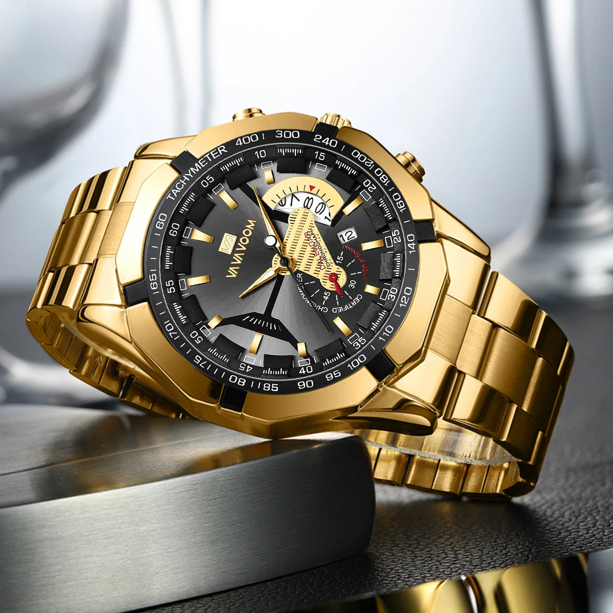 Luxury Gold Sports Casual Quartz  Watch