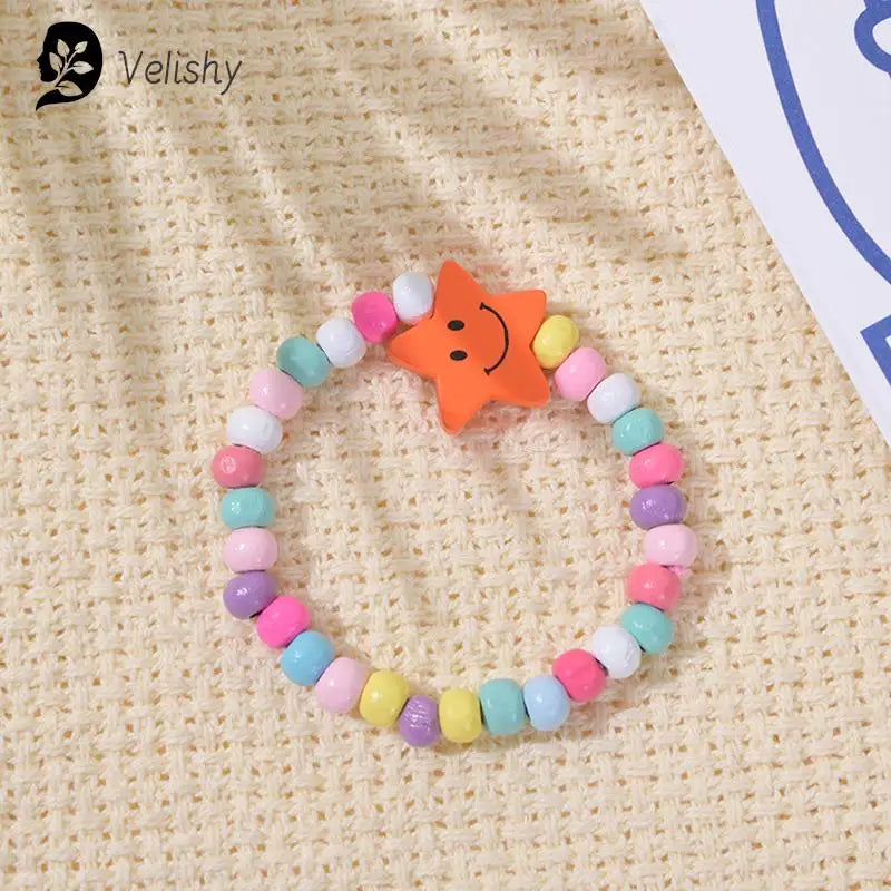 12Pcs/Pack Children Wooden Beads Bracelet