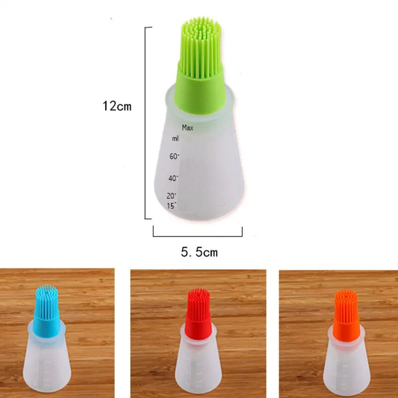 3pcs Silicone BBQ Oil Bottle Brush With Flat-Bottom Design