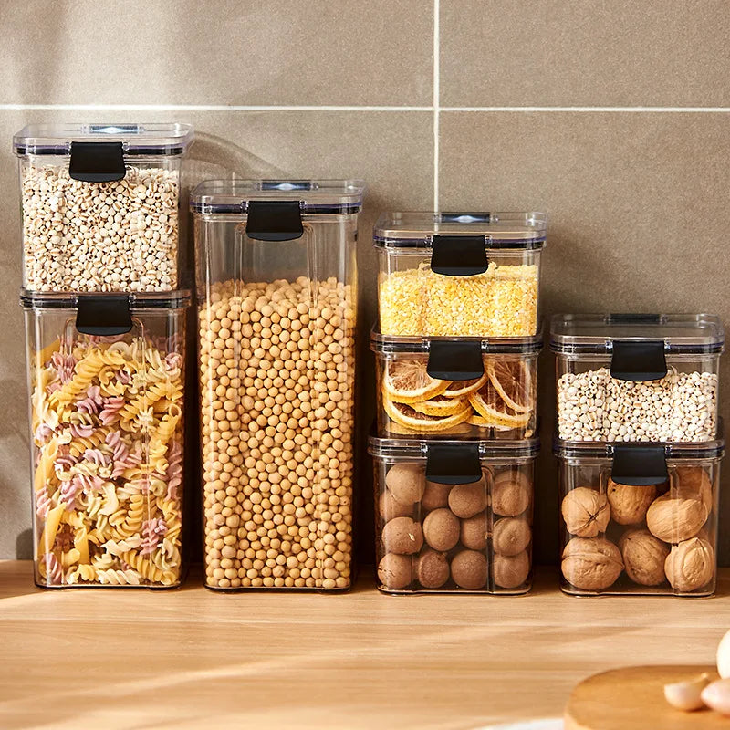 5Pcs Sealed Jars Kitchen Grain Storage Organizer