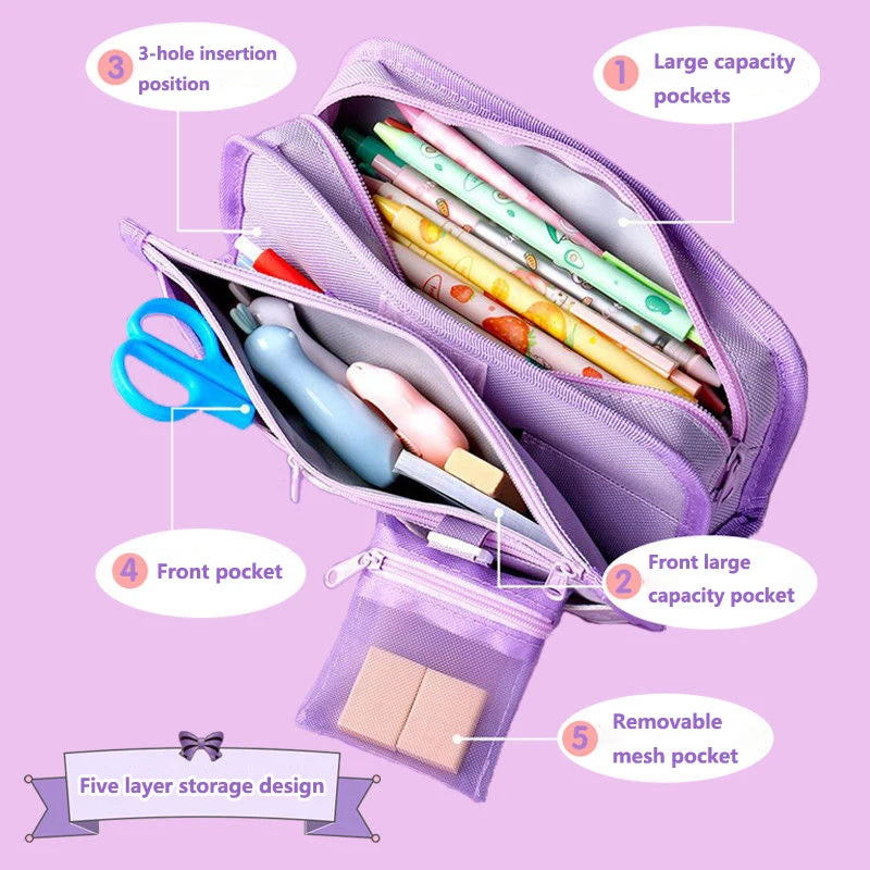 School Pencils Bag Large Capacity Pen Case