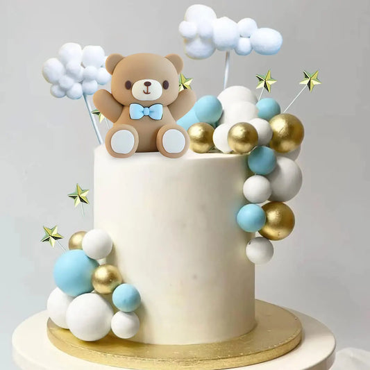 33PCS Bear Cake Toppers Balls Cake Decorations