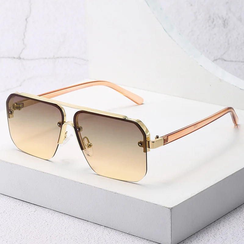 Metal Big Frame Sun Glasses Brand Design