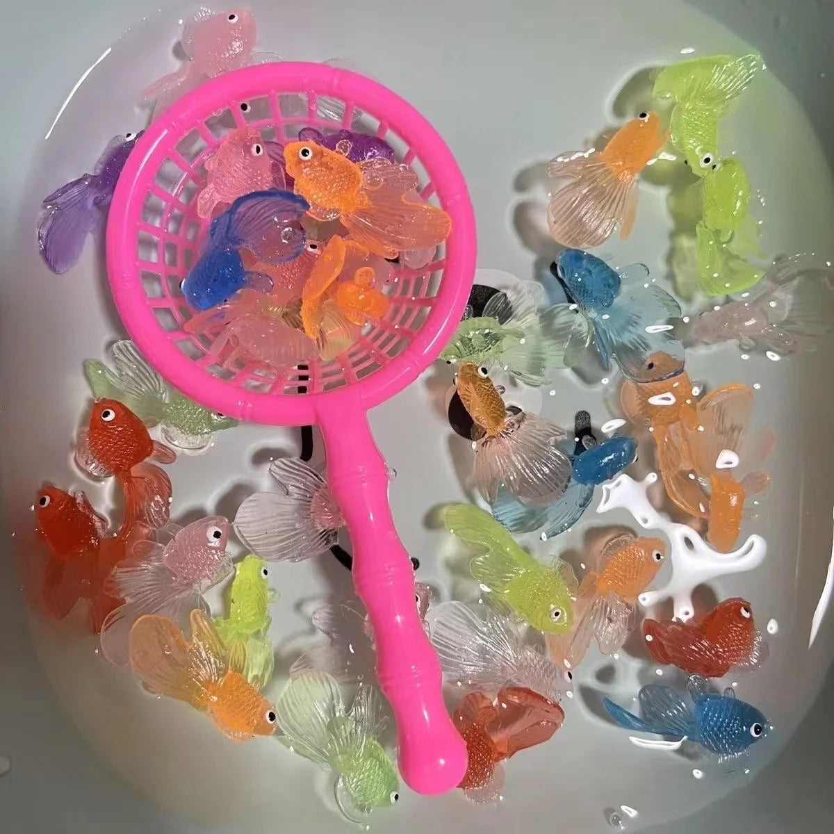 10Pcs/Set Simulation Rubber Goldfish Baby Bath