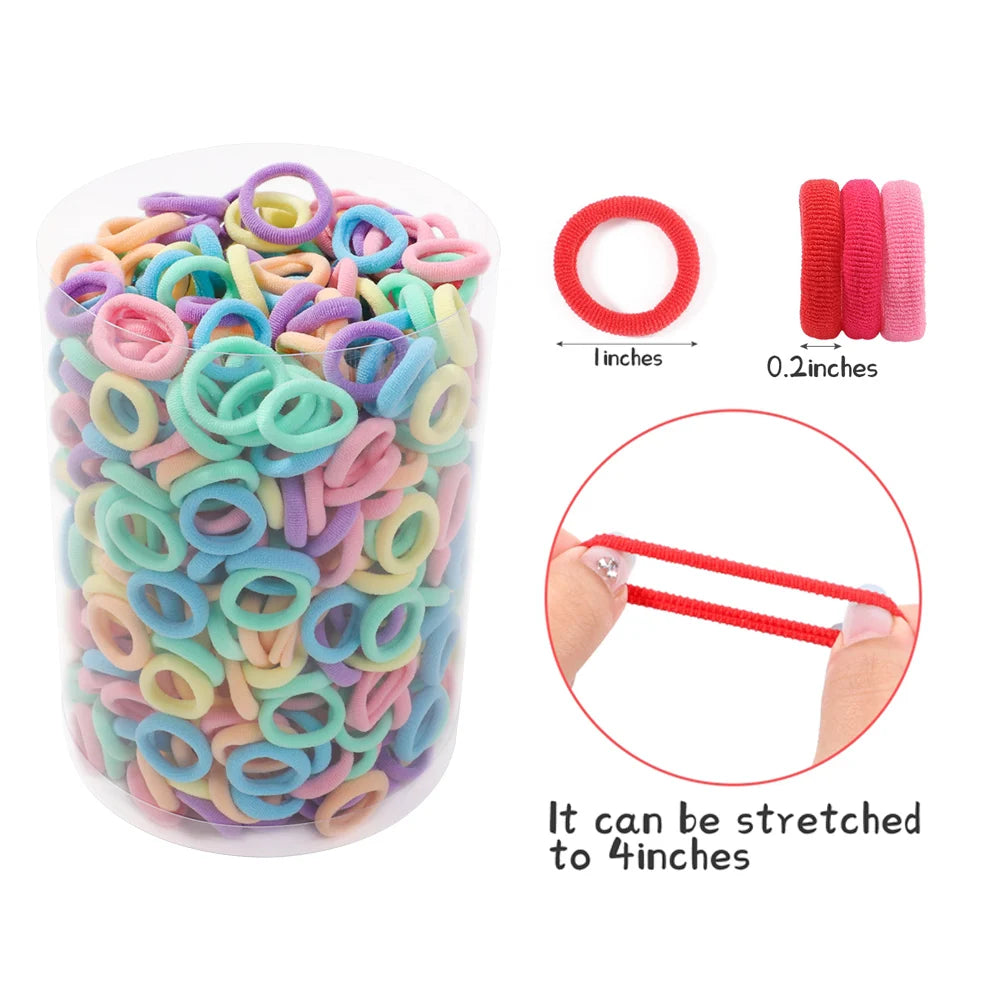 20/50/100PCS Colorful Basic Nylon Ealstic Hair Ties