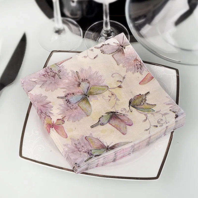 20Pcs/Bag Napkins Paper Butterfly Decoupage