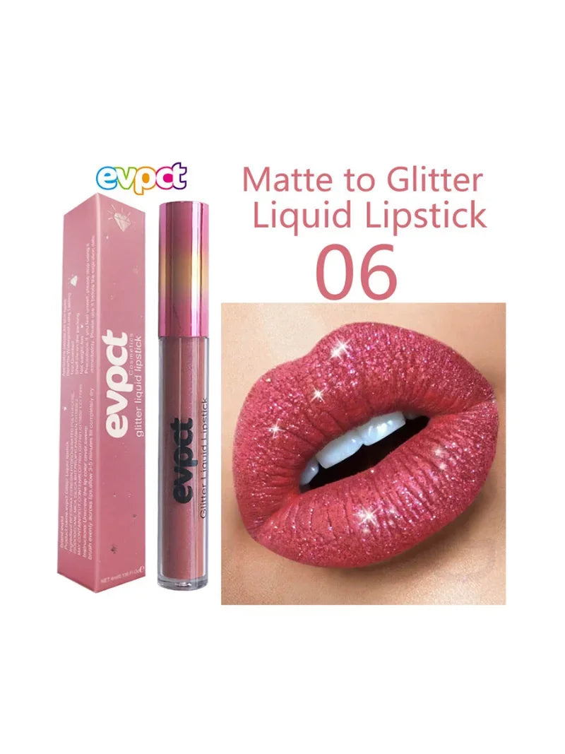 Diamond Glitter Lipstick Makeup 15 Colors Matte