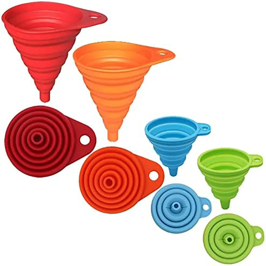 4 Piece Food Grade Silicone Funnel Set,