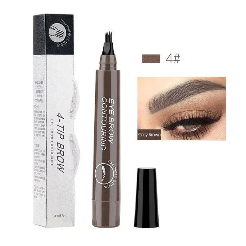 5 Colors Waterproof 4 Fork Tip Eyebrow Tattoo Pencil Long Lasting