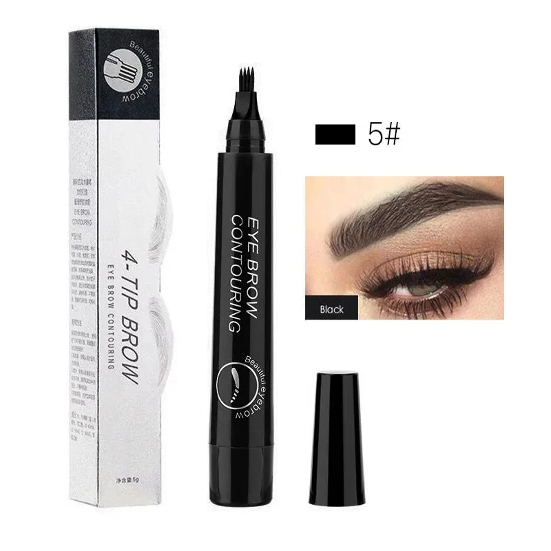 5 Colors Waterproof 4 Fork Tip Eyebrow Tattoo Pencil Long Lasting