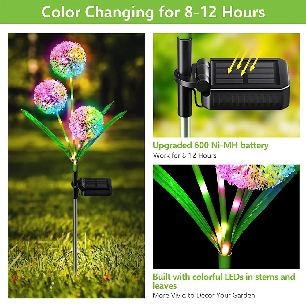 Solar Dandelion Flower Light Outdoor Waterproof LED