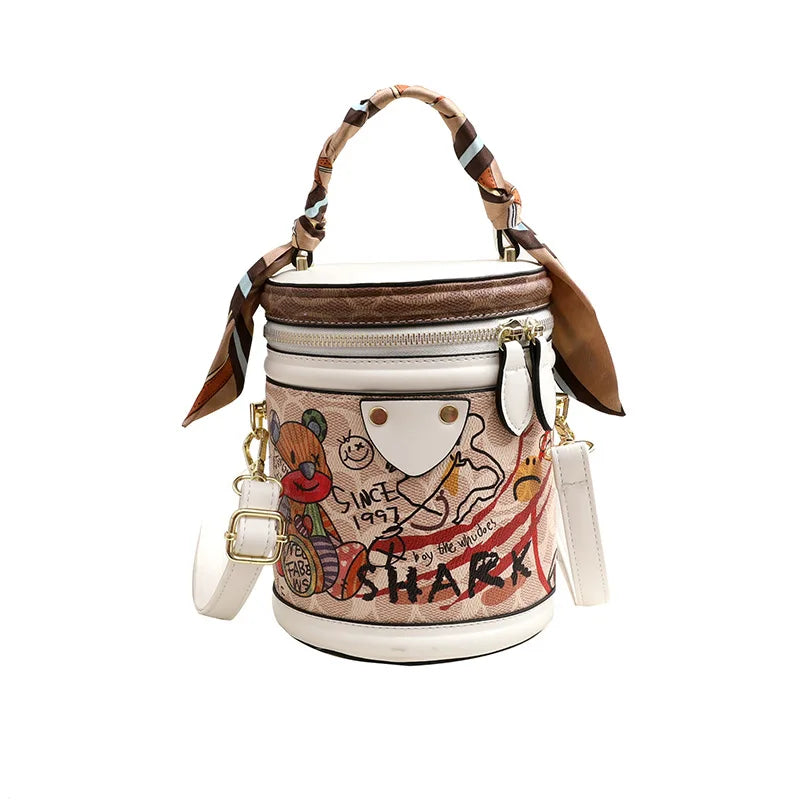 Trendy Graffiti Bucket Bag