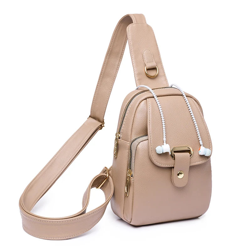 Women  Chest Bags Soft PU Leather