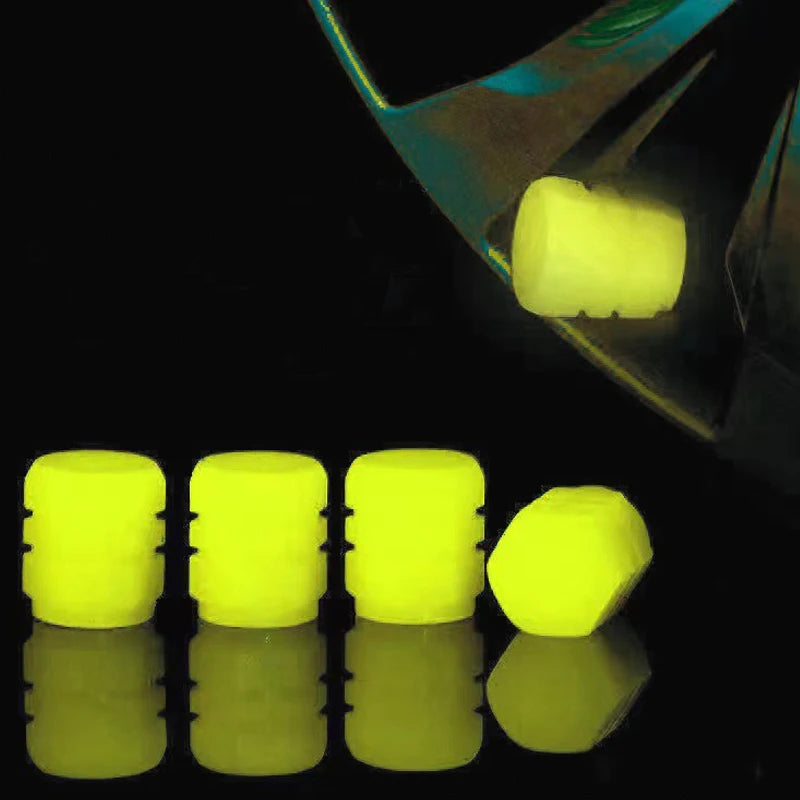 20Pc Luminous Valve Caps Fluorescent Night Glowing car decor