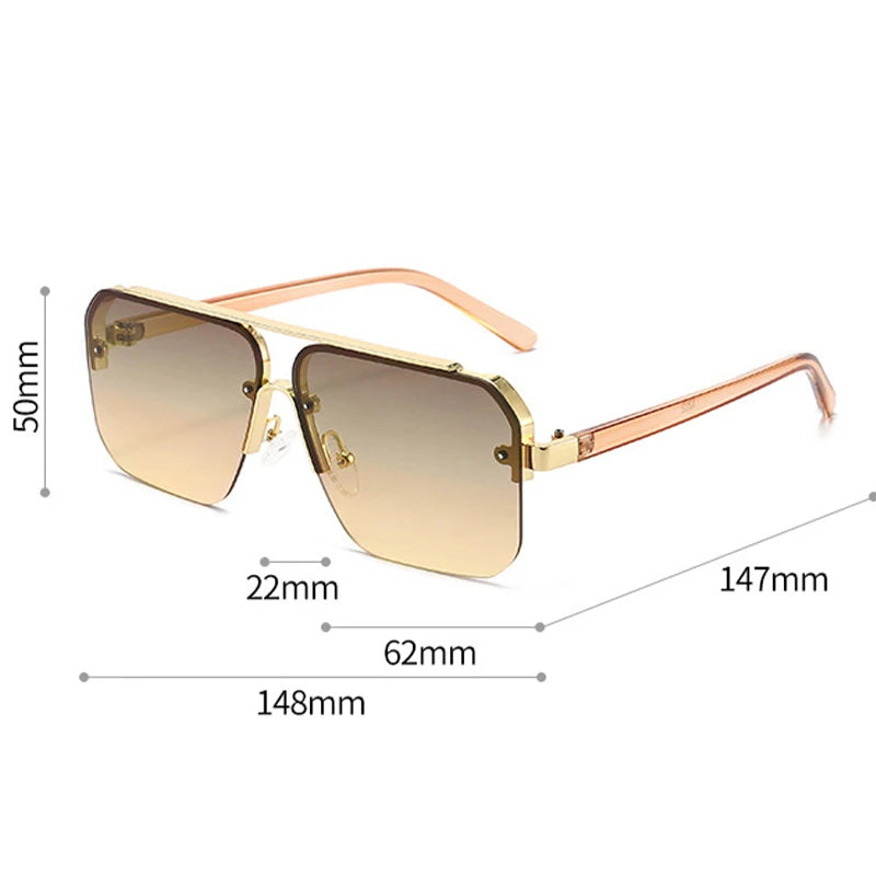 Metal Big Frame Sun Glasses Brand Design